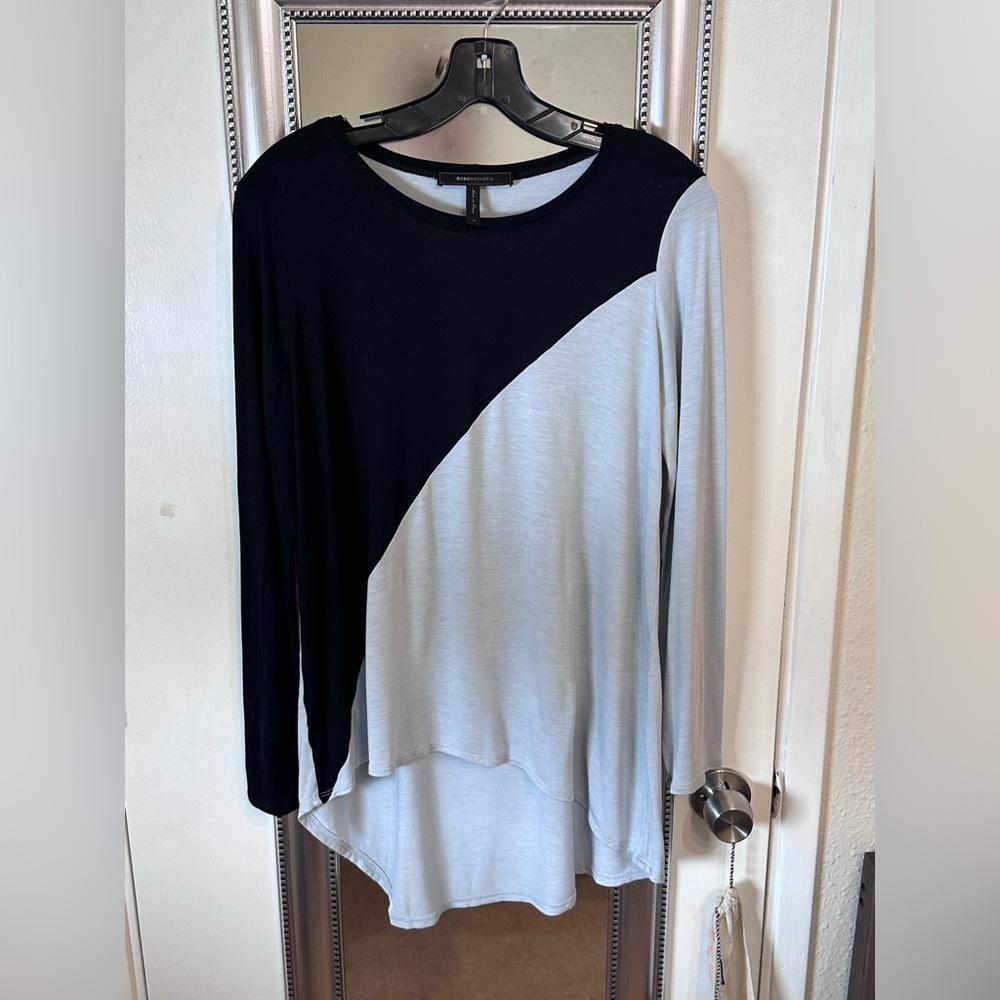 BCBG Max Azria Color-Blocked Asymmetrical Top